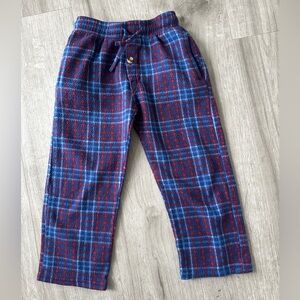 Blue and red plaid pajama pants